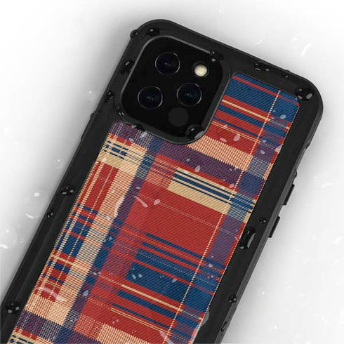 Red and Blue Plaid iPhone 12 Pro Waterproof Case
