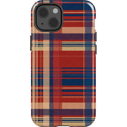Red and Blue Plaid iPhone 13 Impact Case