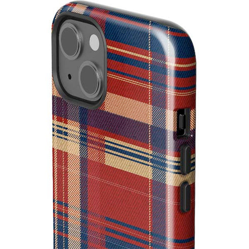 Red and Blue Plaid iPhone 13 Impact Case