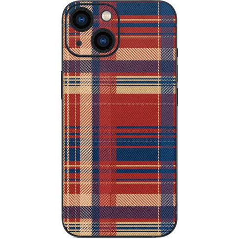 Red and Blue Plaid iPhone 13 Mini Skin