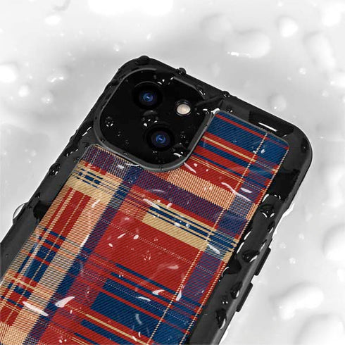 Red and Blue Plaid iPhone 13 Mini Waterproof Case