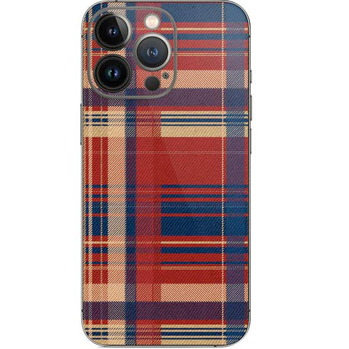 Red and Blue Plaid iPhone 13 Pro Skin