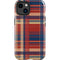 Red and Blue Plaid iPhone 14 Plus Impact Case