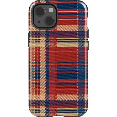 Red and Blue Plaid iPhone 14 Impact Case