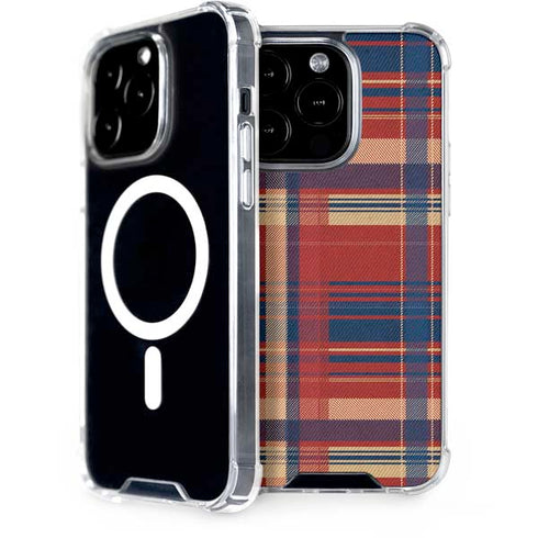 Red and Blue Plaid iPhone 15 Pro MagSafe Case