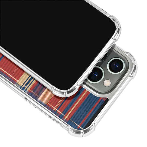 Red and Blue Plaid iPhone 15 Pro Max Clear Case
