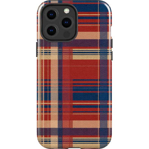 Red and Blue Plaid iPhone 15 Pro Max Impact Case