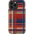 Red and Blue Plaid iPhone 15 Pro Max Impact Case