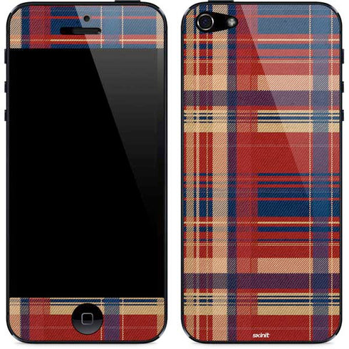 Red and Blue Plaid iPhone 5/5s/5SE Skin
