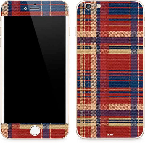 Red and Blue Plaid iPhone 6/6s Plus Skin