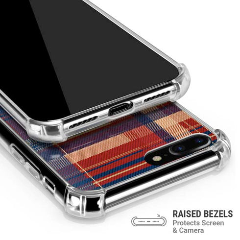 Red and Blue Plaid iPhone 7/8 Plus Clear Case
