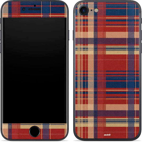Red and Blue Plaid iPhone 7 Skin