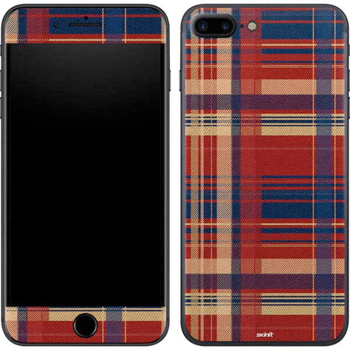 Red and Blue Plaid iPhone 8 Plus Skin
