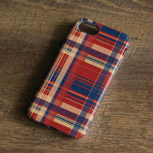Red and Blue Plaid iPhone 8 Pro Case