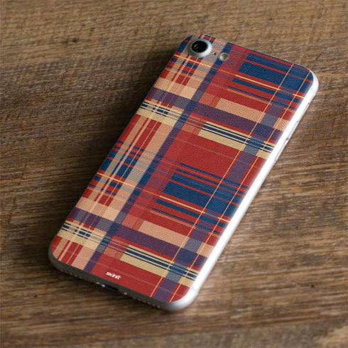 Red and Blue Plaid iPhone 8 Skin