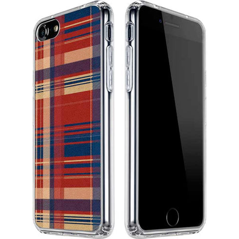 Red and Blue Plaid iPhone SE (2nd & 3rd Gen) Clear Case