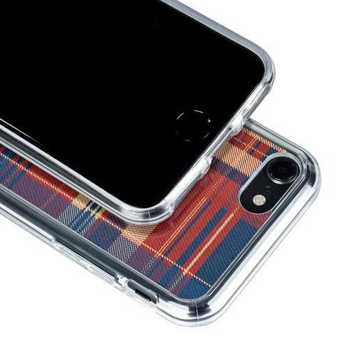 Red and Blue Plaid iPhone SE (2nd & 3rd Gen) Clear Case