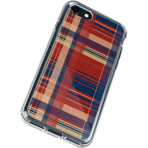 Red and Blue Plaid iPhone SE (2nd & 3rd Gen) Clear Case