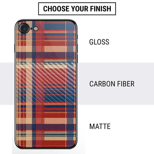 Red and Blue Plaid iPhone SE (2nd & 3rd Gen) Skin