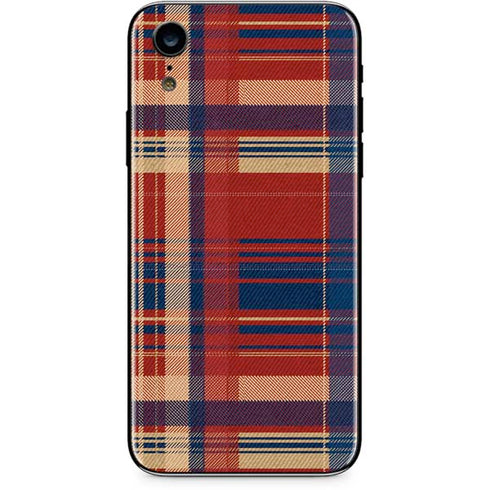 Red and Blue Plaid iPhone XR Skin