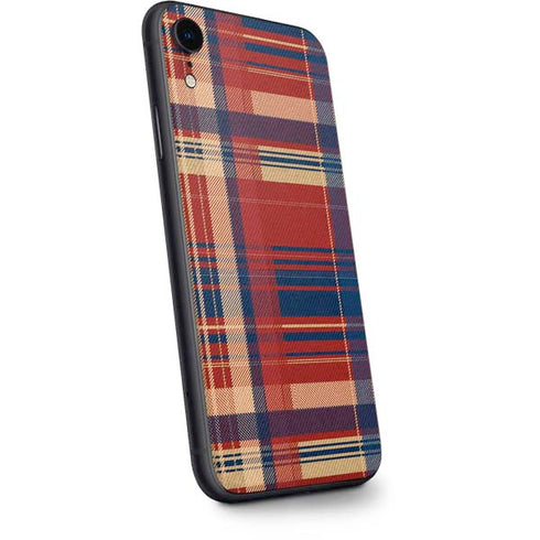 Red and Blue Plaid iPhone XR Skin
