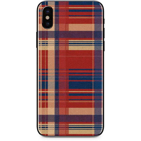 Red and Blue Plaid iPhone XS Max Skin