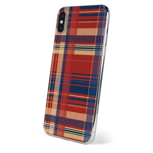 Red and Blue Plaid iPhone XS Max Skin