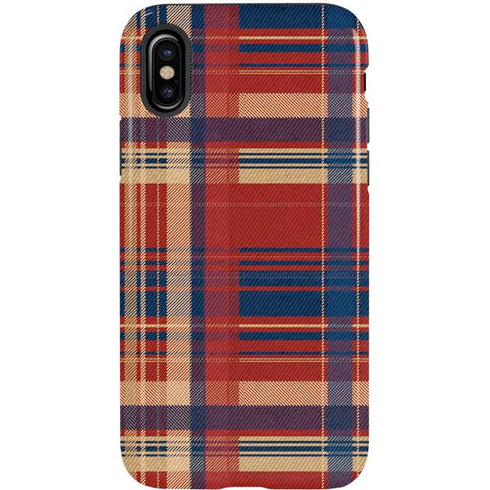 Red and Blue Plaid iPhone XS Pro Case