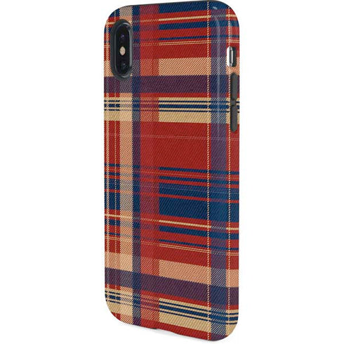 Red and Blue Plaid iPhone XS Pro Case