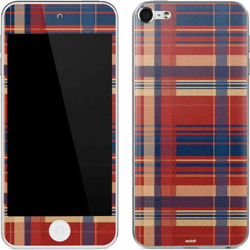 Red and Blue Plaid Apple iPod Skin