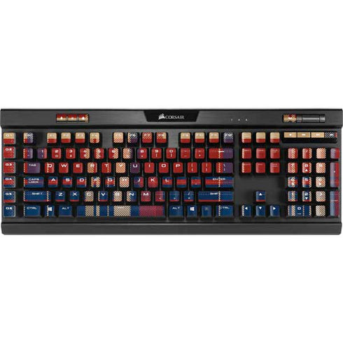 Red and Blue Plaid K95 RGB PLATINUM Mechanical Gaming Keyboard Skin