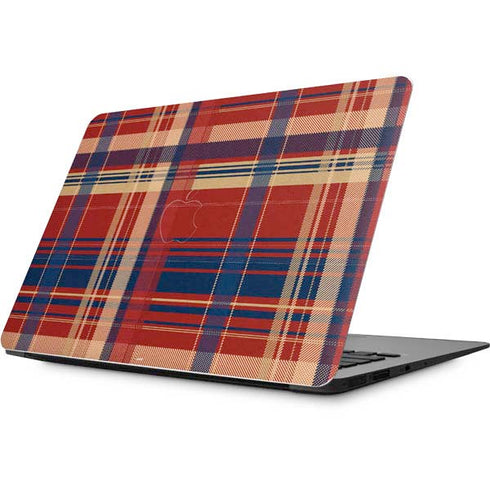 Red and Blue Plaid Apple MacBook Skin
