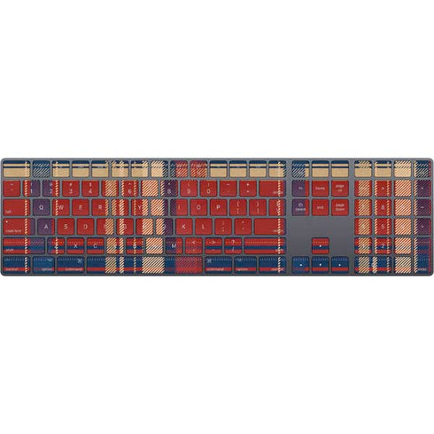 Red and Blue Plaid Magic Keyboard with Numeric Keypad Skin