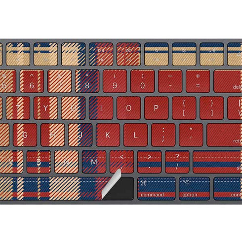 Red and Blue Plaid Magic Keyboard with Numeric Keypad Skin