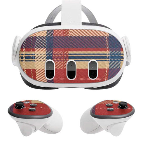 Red and Blue Plaid Meta Quest 3 Skin