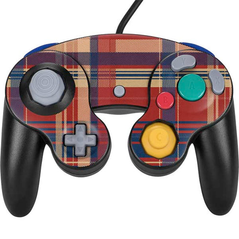 Red and Blue Plaid Nintendo GameCube Controller Skin