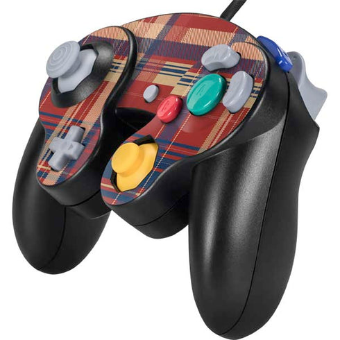 Red and Blue Plaid Nintendo GameCube Controller Skin