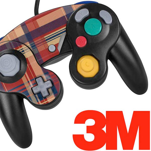 Red and Blue Plaid Nintendo GameCube Controller Skin