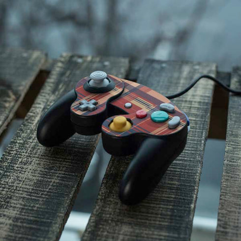 Red and Blue Plaid Nintendo GameCube Controller Skin