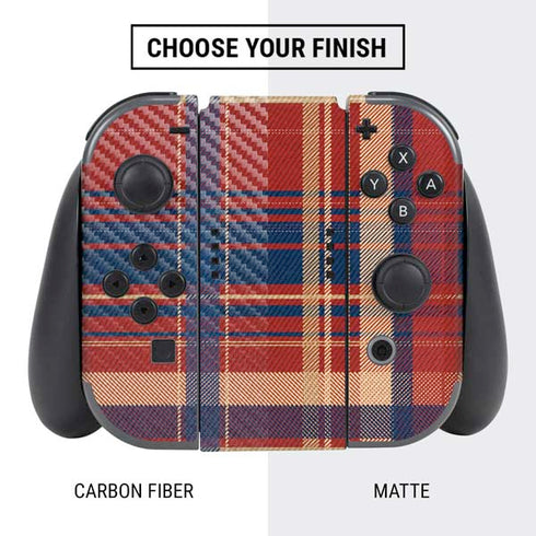 Red and Blue Plaid Nintendo Switch Bundle Skin