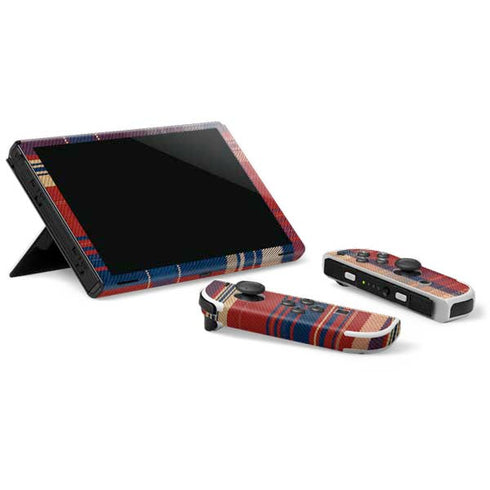 Red and Blue Plaid Nintendo Switch OLED (2021) Skin