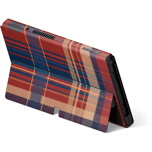 Red and Blue Plaid Nintendo Switch OLED (2021) Skin