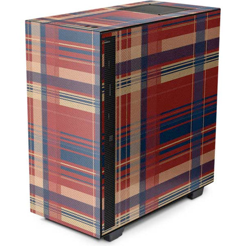 Red and Blue Plaid NZXT H510 Compact ATX Mid-Tower Case Skin