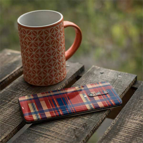 Red and Blue Plaid OnePlus 7 Pro Skin