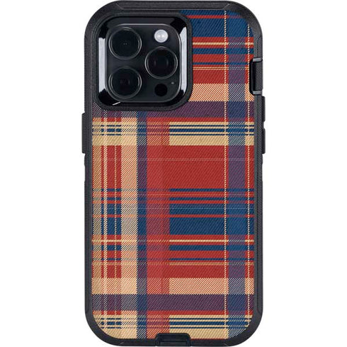 Red and Blue Plaid Otterbox Defender iPhone Skin