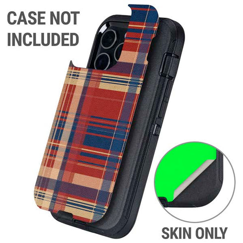 Red and Blue Plaid Otterbox Defender iPhone Skin