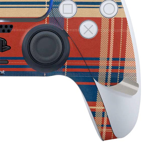 Red and Blue Plaid PS5 Controller Skin