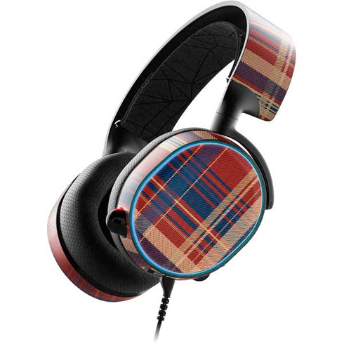 Red and Blue Plaid SteelSeries Arctis 3 Skin