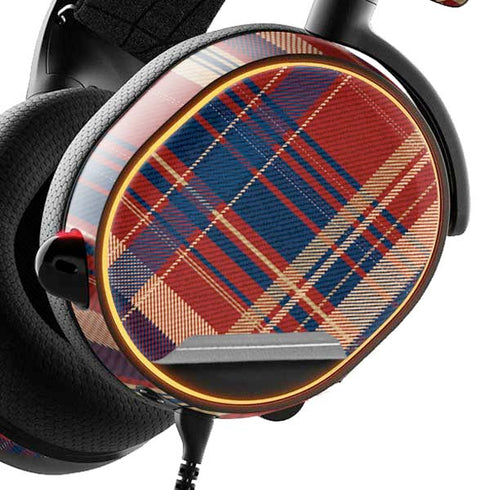Red and Blue Plaid SteelSeries Arctis 3 Skin