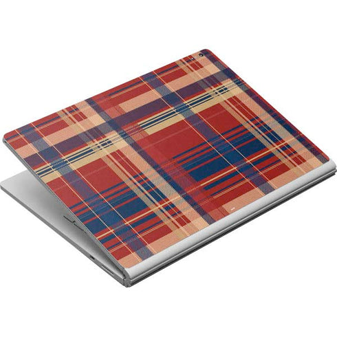 Red and Blue Plaid Surface Book Skin